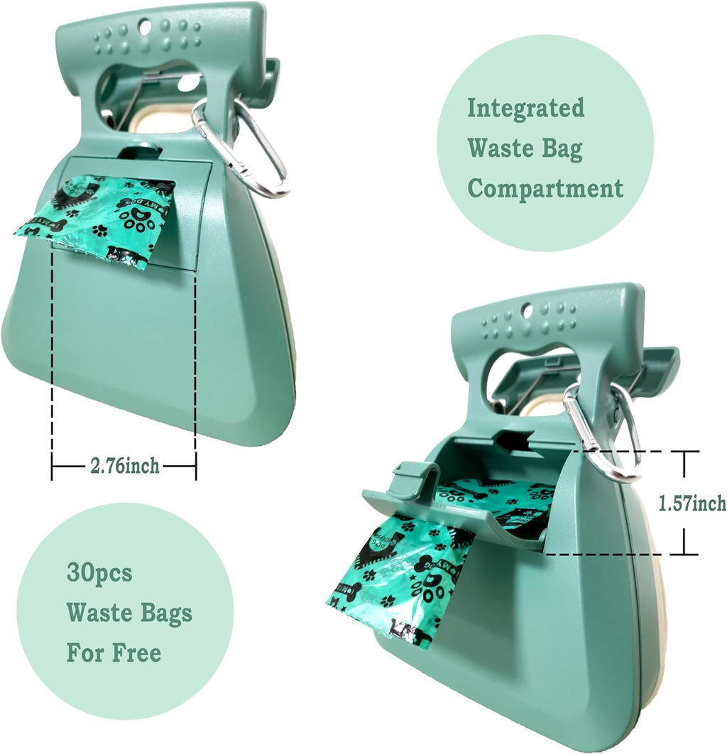 Portable Handheld Pooper Scooper for Dogs with Waste Container and 30 Pet Waste Bags – Ideal for Outdoor Use and Travel
