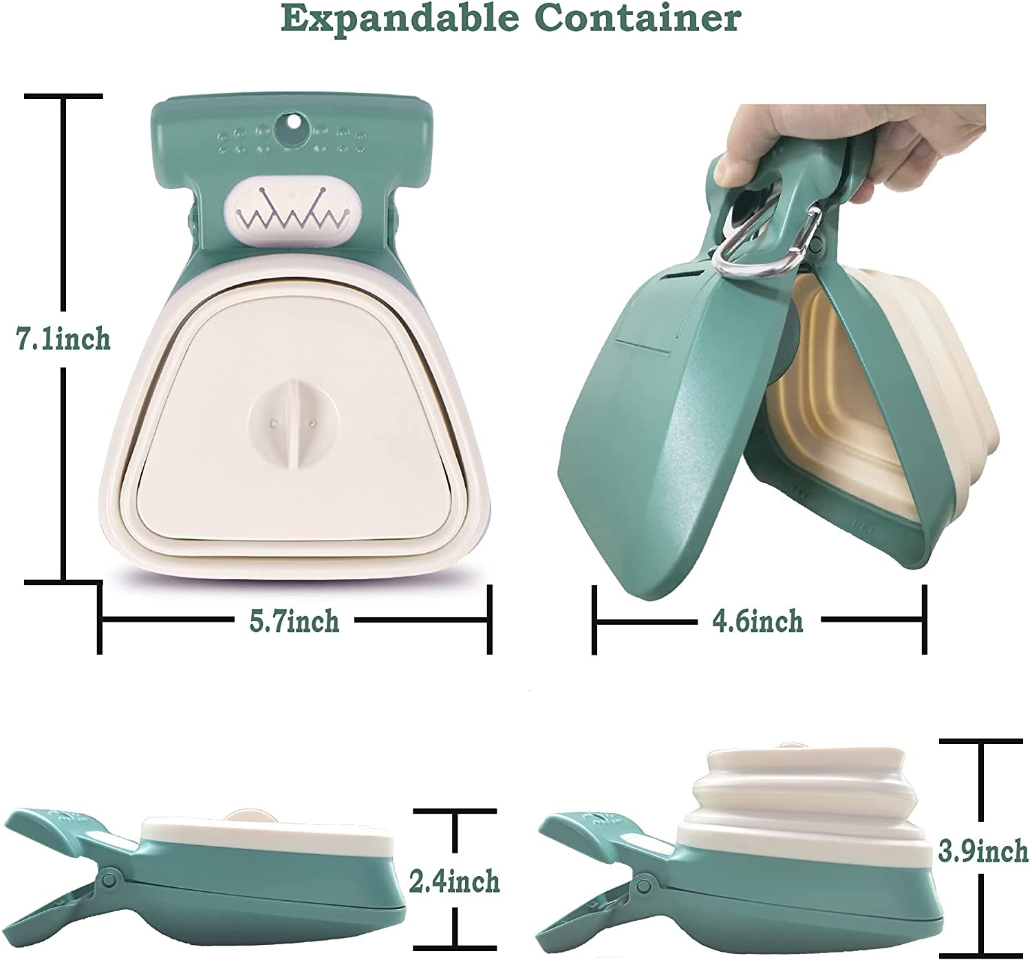 Portable Handheld Pooper Scooper for Dogs with Waste Container and 30 Pet Waste Bags – Ideal for Outdoor Use and Travel