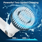 Electric Spin Scrubber with 3 Replaceable Brush Heads Adjustable Extension Arm