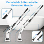 Electric Spin Scrubber with 3 Replaceable Brush Heads Adjustable Extension Arm