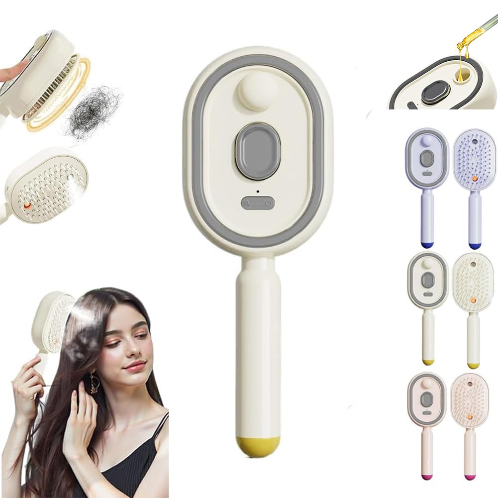 Revitalize Your Hair with the Electric Spray Air Cushion Massage Comb - 2-in-1 Misting Brush for Nourishing Care and Scalp Relaxation in Pink