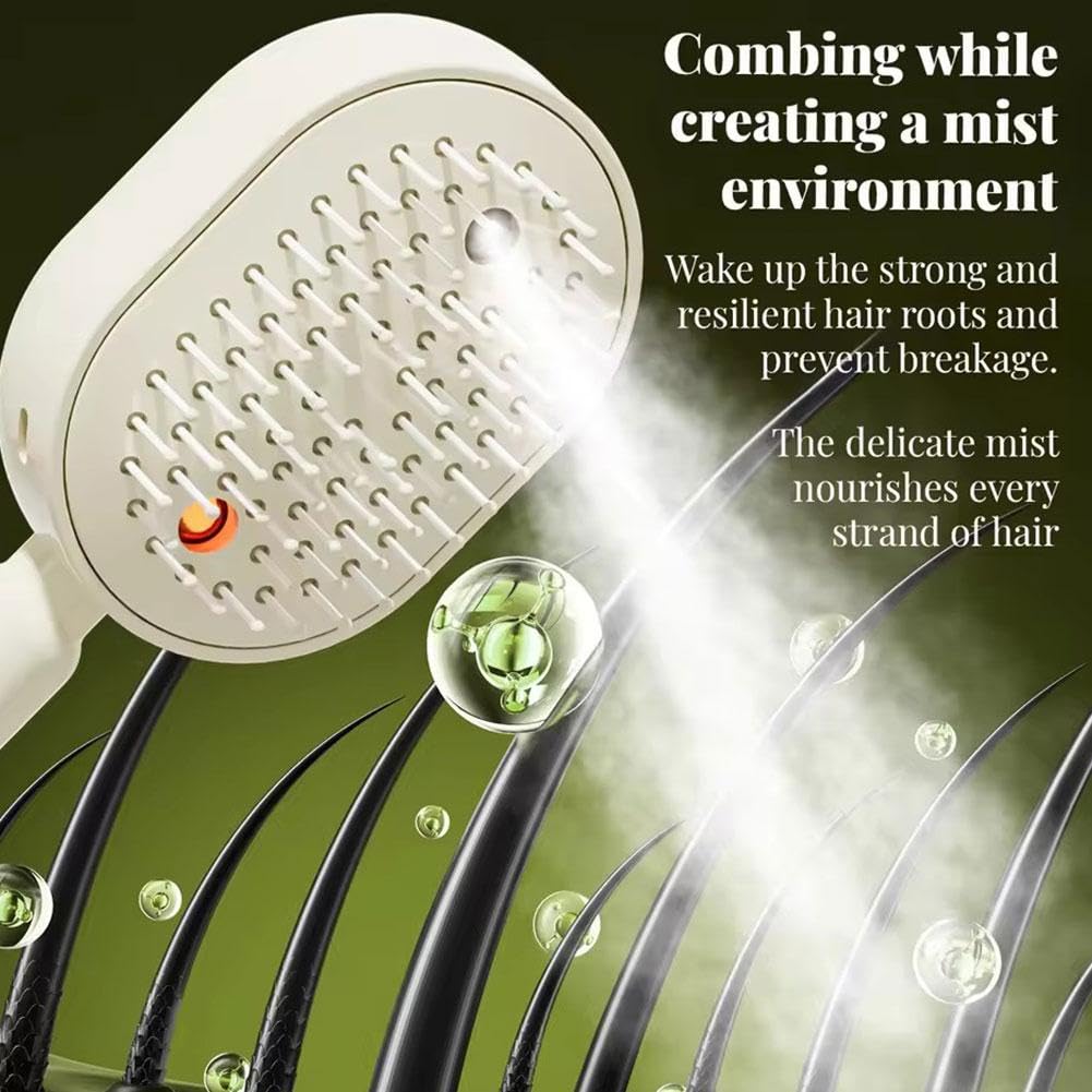 Revitalize Your Hair with the Electric Spray Air Cushion Massage Comb - 2-in-1 Misting Brush for Nourishing Care and Scalp Relaxation in Pink
