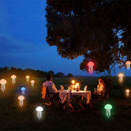 Voice-Controlled Jellyfish Lamp with RGB Gradient, Rechargeable Touch Sensor Table Lamp, Ideal for Christmas Gifts (Hanging + Base)