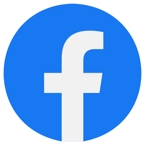 Facebook logo white letter f on blue circular background, social media icon