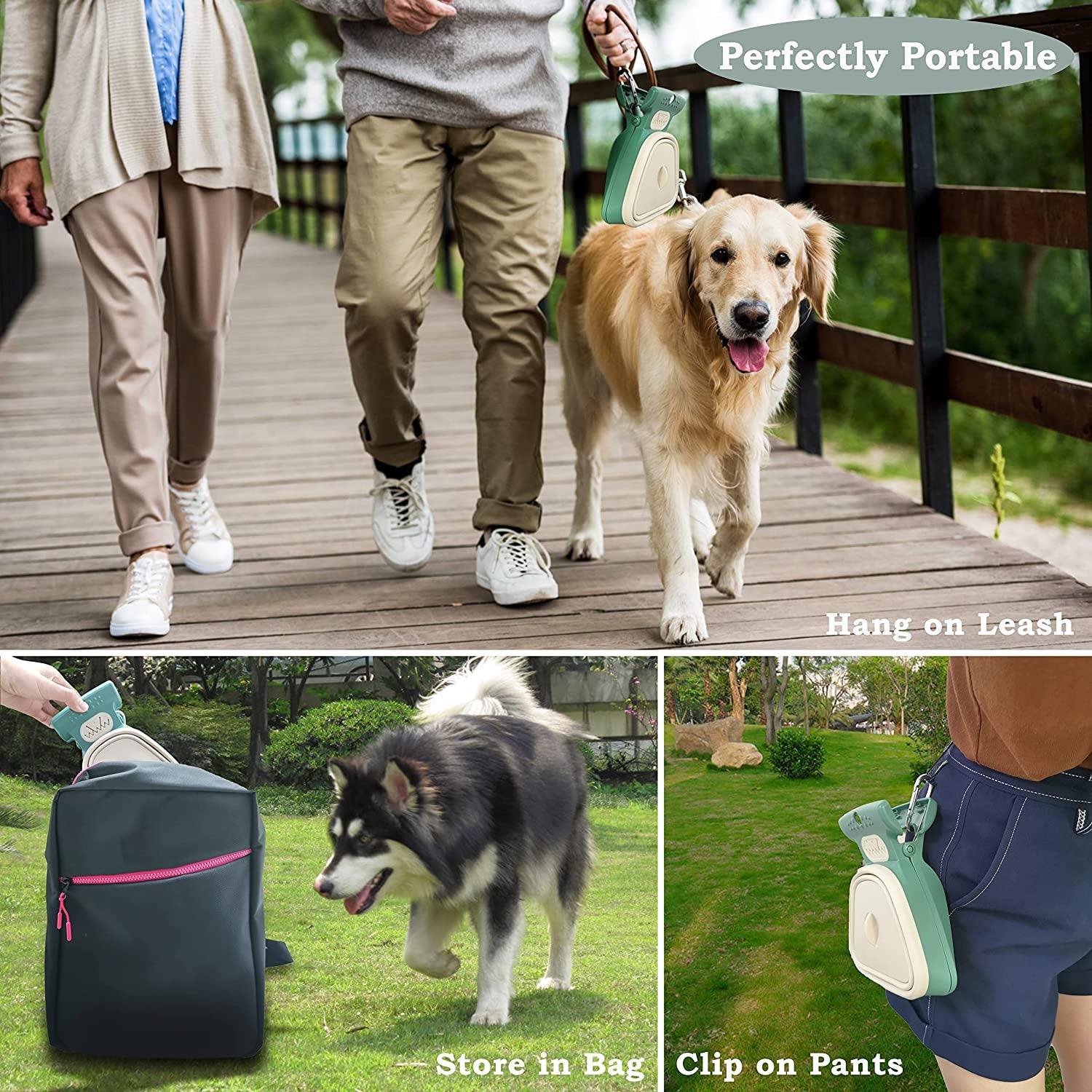 Portable Handheld Pooper Scooper for Dogs with Waste Container and 30 Pet Waste Bags – Ideal for Outdoor Use and Travel