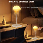 Voice-Controlled Jellyfish Lamp with RGB Gradient, Rechargeable Touch Sensor Table Lamp, Ideal for Christmas Gifts (Hanging + Base)
