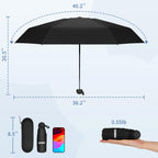 Yoobure Portable Compact Travel Umbrella - Mini Folding Umbrella for UV Protection and Rain, Ideal for Purses and Backpacks, Includes Case for Kids and Women
