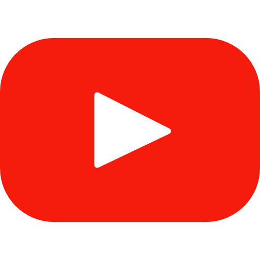 YouTube play button icon with red background and white triangle center